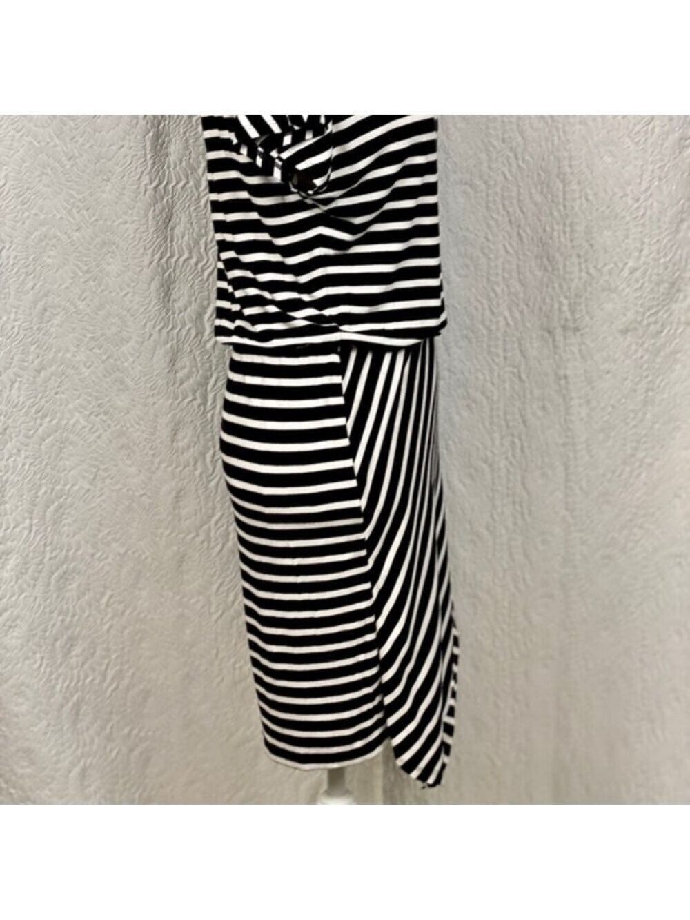 White House Black Market Stripe Wrap Skirt Asymmetrical Dress - Picture 7 of 13
